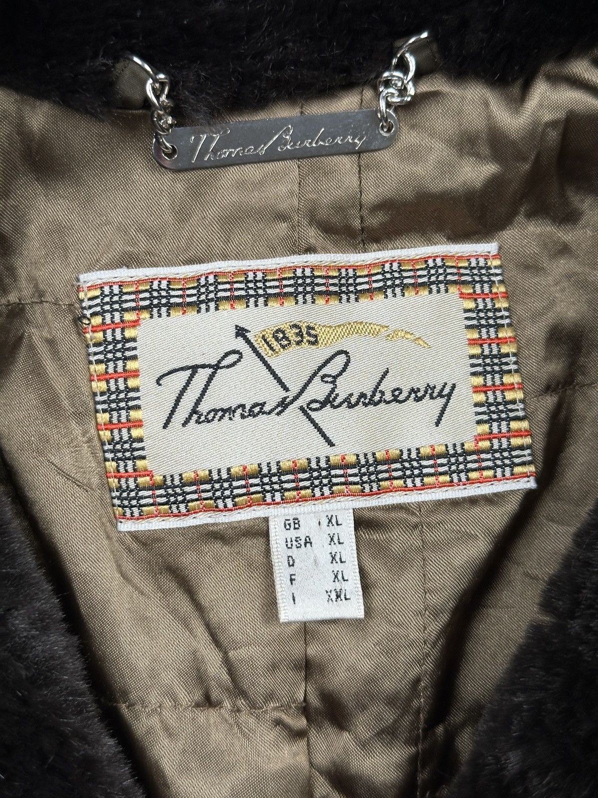 Burberry Vintage Thomas Burberry 80s Faux Fur Collar Long Padded Coat Size XL / US 12-14 / IT 48-50 - 2 Thumbnail