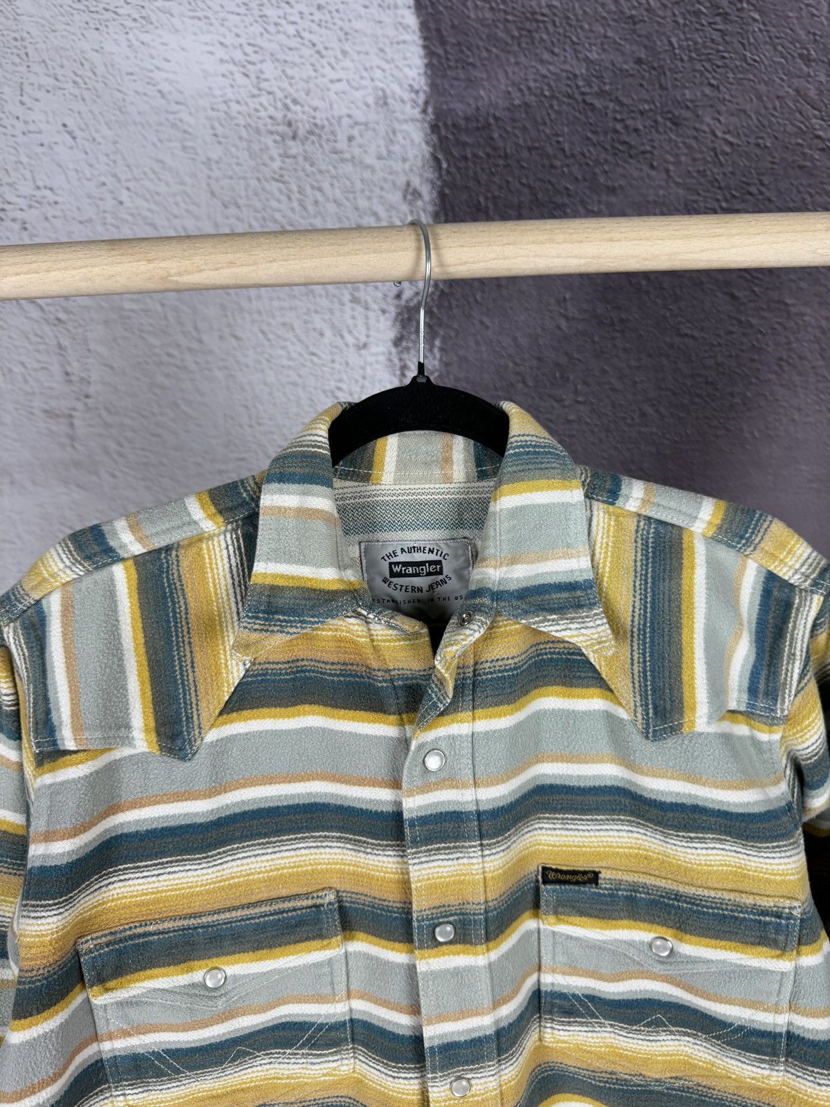 Vintage Wrangler vintage Authentic Western Jeans striped shirt Size US S / EU 44-46 / 1 - 7 Thumbnail