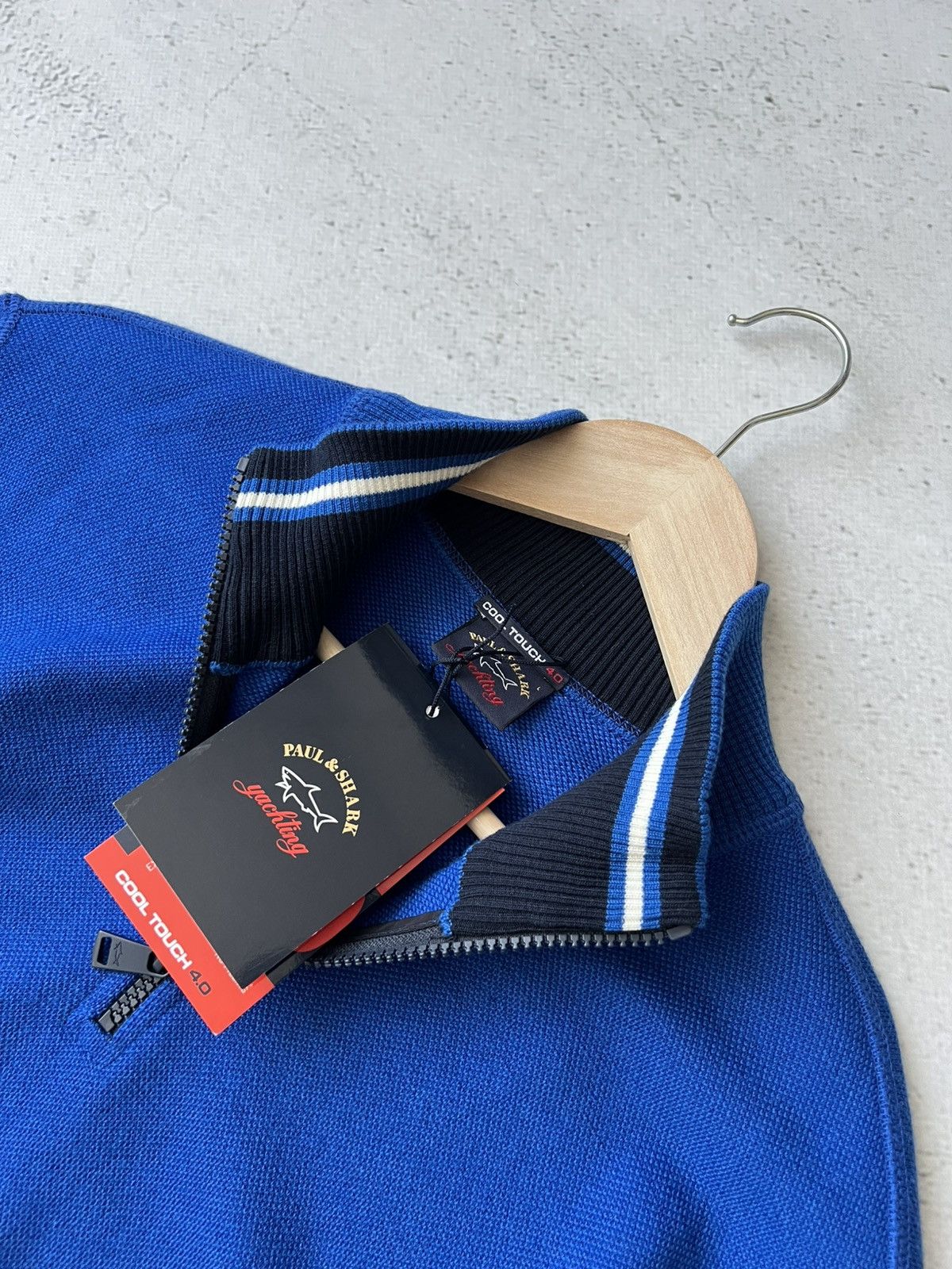 Paul & Shark 🦈 Paul & Shark Yachting Wool Sweater Zip L (NWT) Size US L / EU 52-54 / 3 - 10 Thumbnail