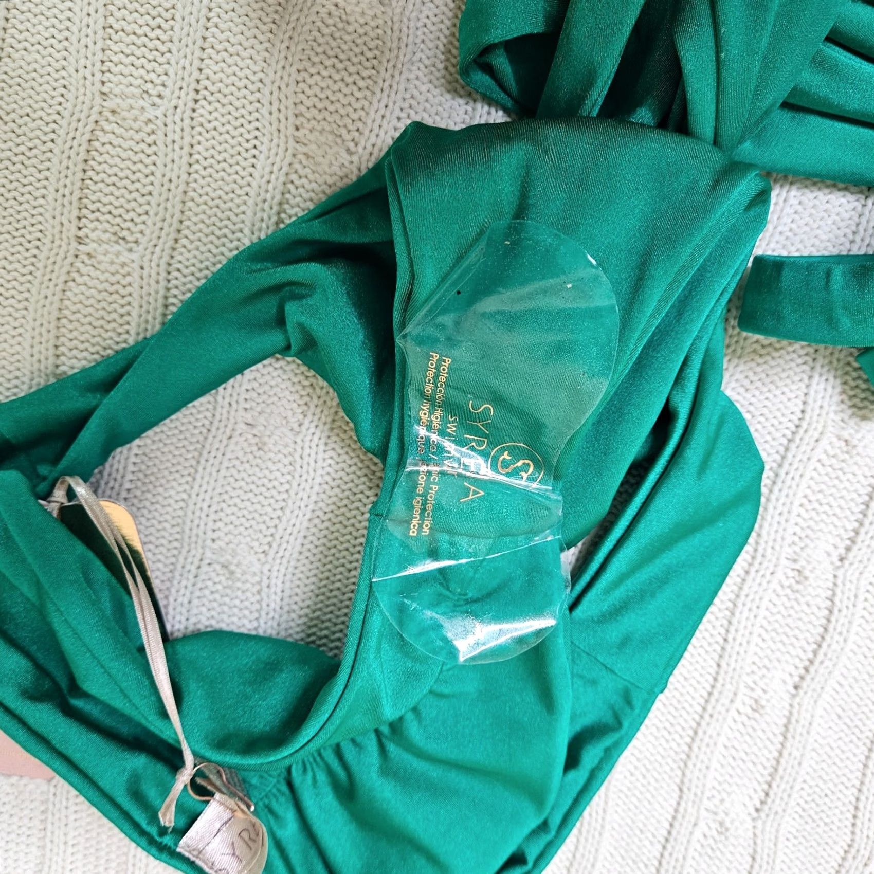 Vintage Syrena Emerald Mariposa Monokini Swimwear One Piece S GREEN Spandex Cheeky Spaghetti NEW USA Womens swimsuit Size ONE SIZE - 2 Thumbnail