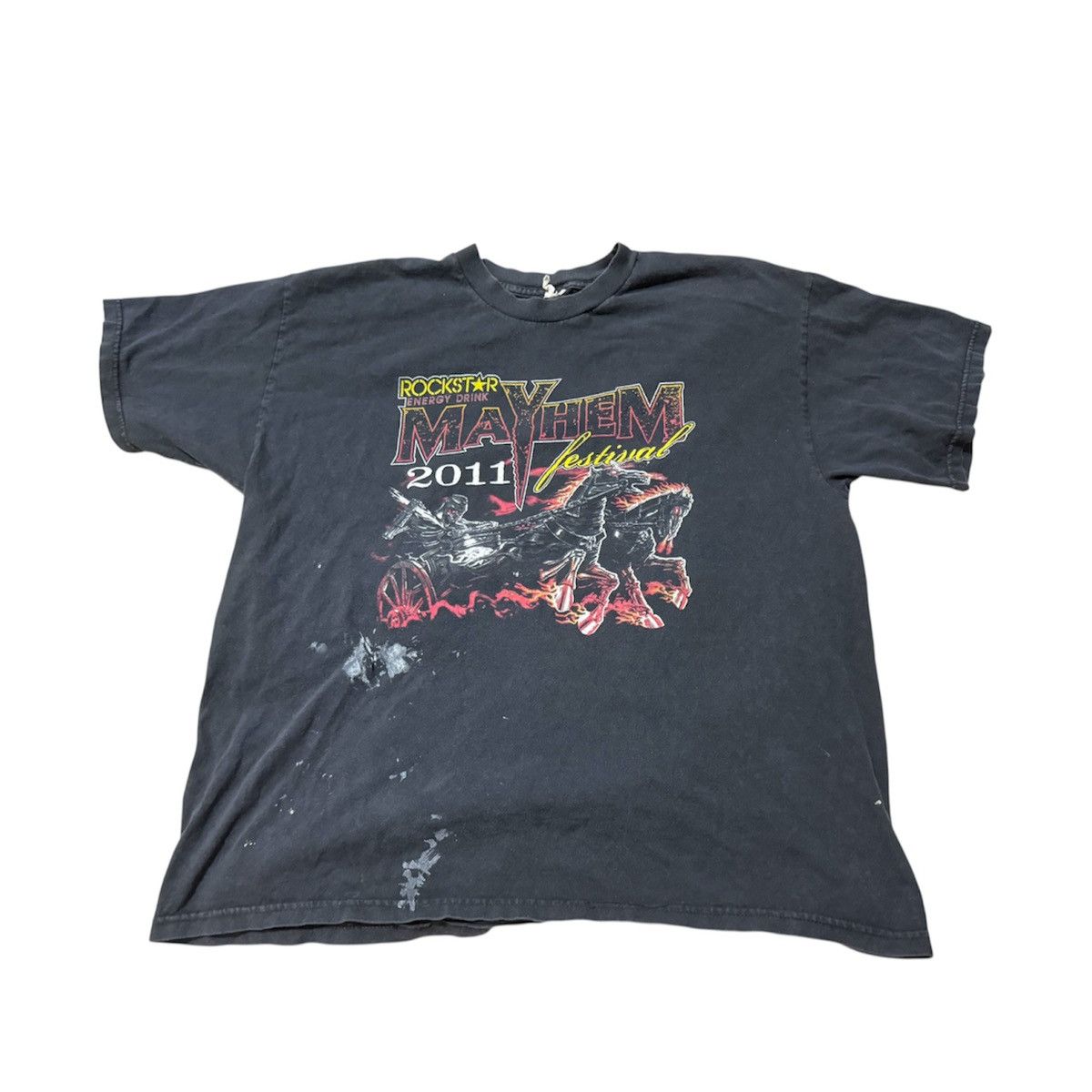 Band Tees Thrashed Rockstar Mayhem Festival 2011 Tour Shirt Sun Fade Size US XL / EU 56 / 4 - 1 Thumbnail