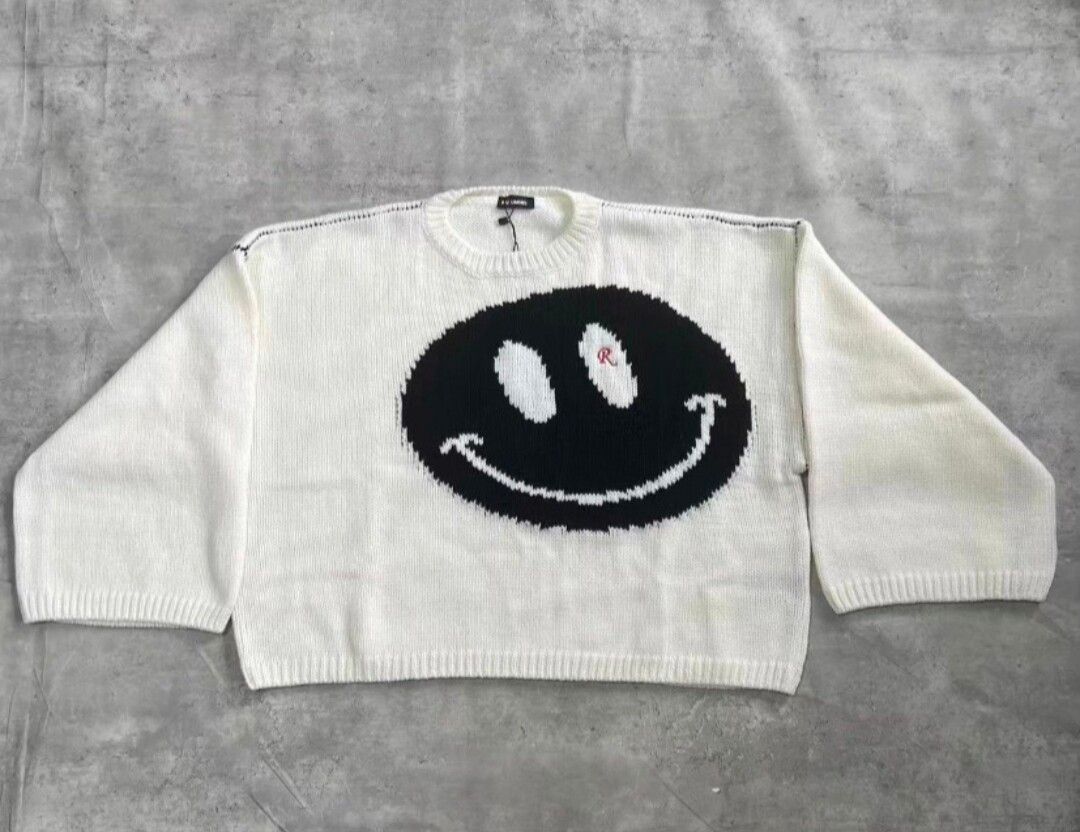 Pre-owned Raf Simons 20ss Smiley Sweater In White