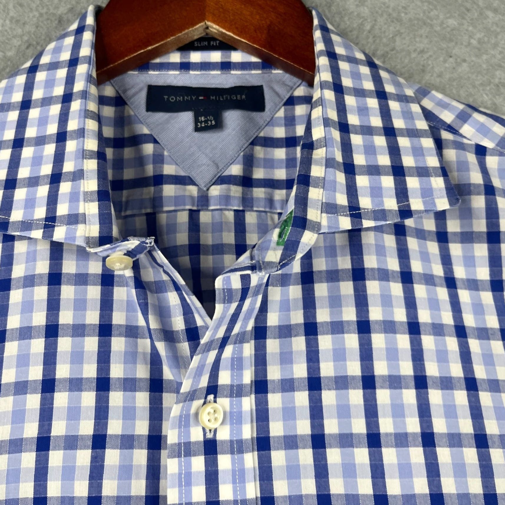 Tommy Hilfiger Tommy Hilfiger Dress Shirt 16.5 Blue Check Long Sleeve Button-Down Collar Mens Regular Sized Shirt Size US XL / EU 56 / 4 - 5 Thumbnail