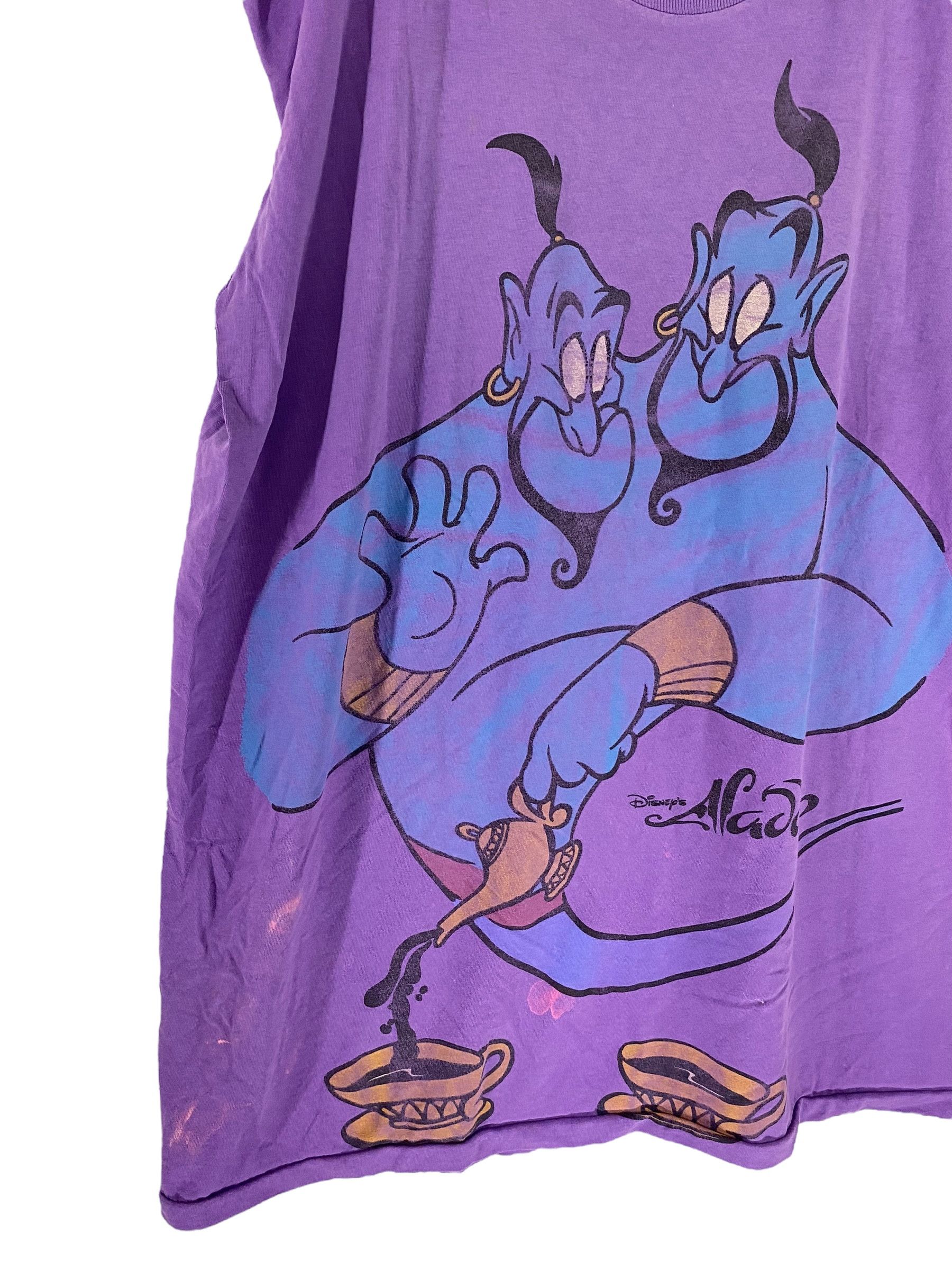 Vintage 90s Disney Aladdin Genie distressed sleeveless shirt Size US XL / EU 56 / 4 - 6 Thumbnail