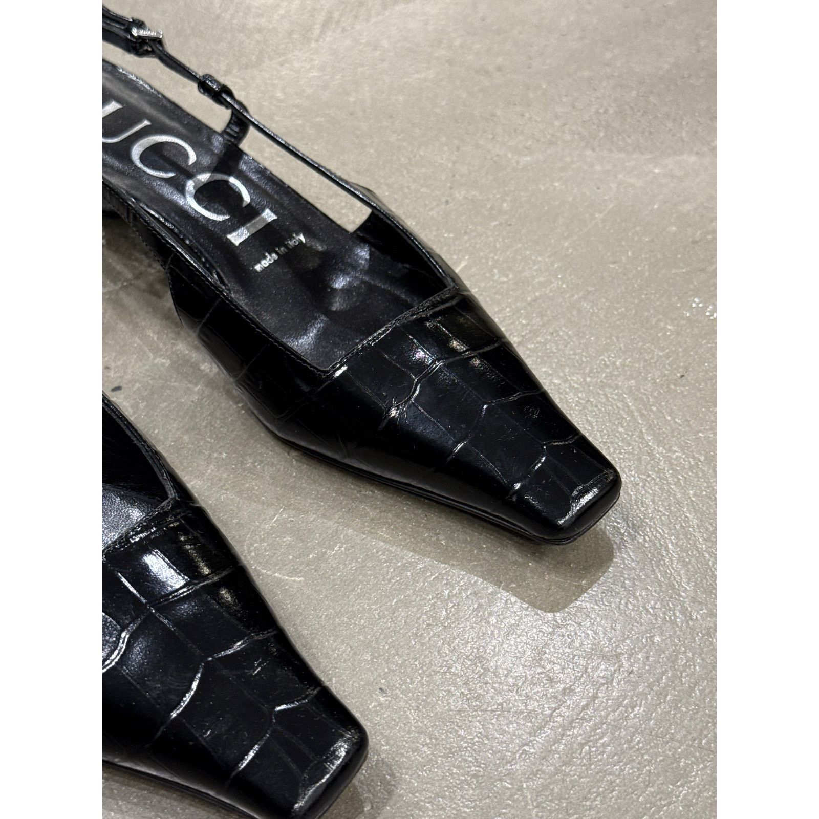 Gucci 2000s Gucci embossed croc slingback heels Size US 7.5 / IT 37.5 - 3 Thumbnail