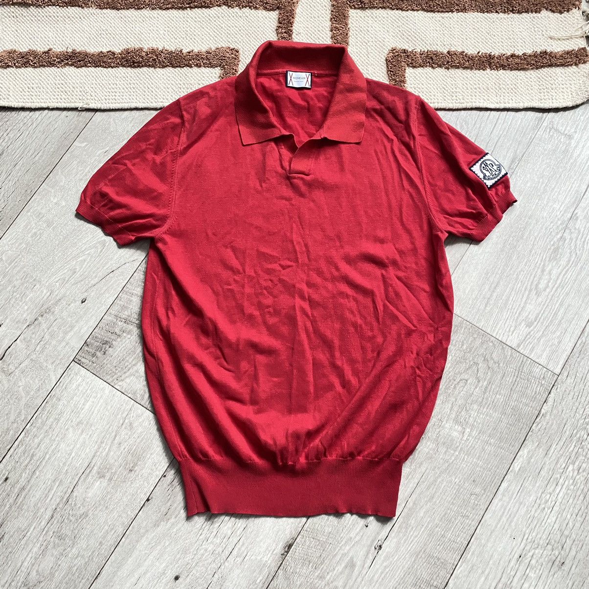 image of Moncler Gamme Bleu Red Polo T Shirt, Men's (Size Medium)