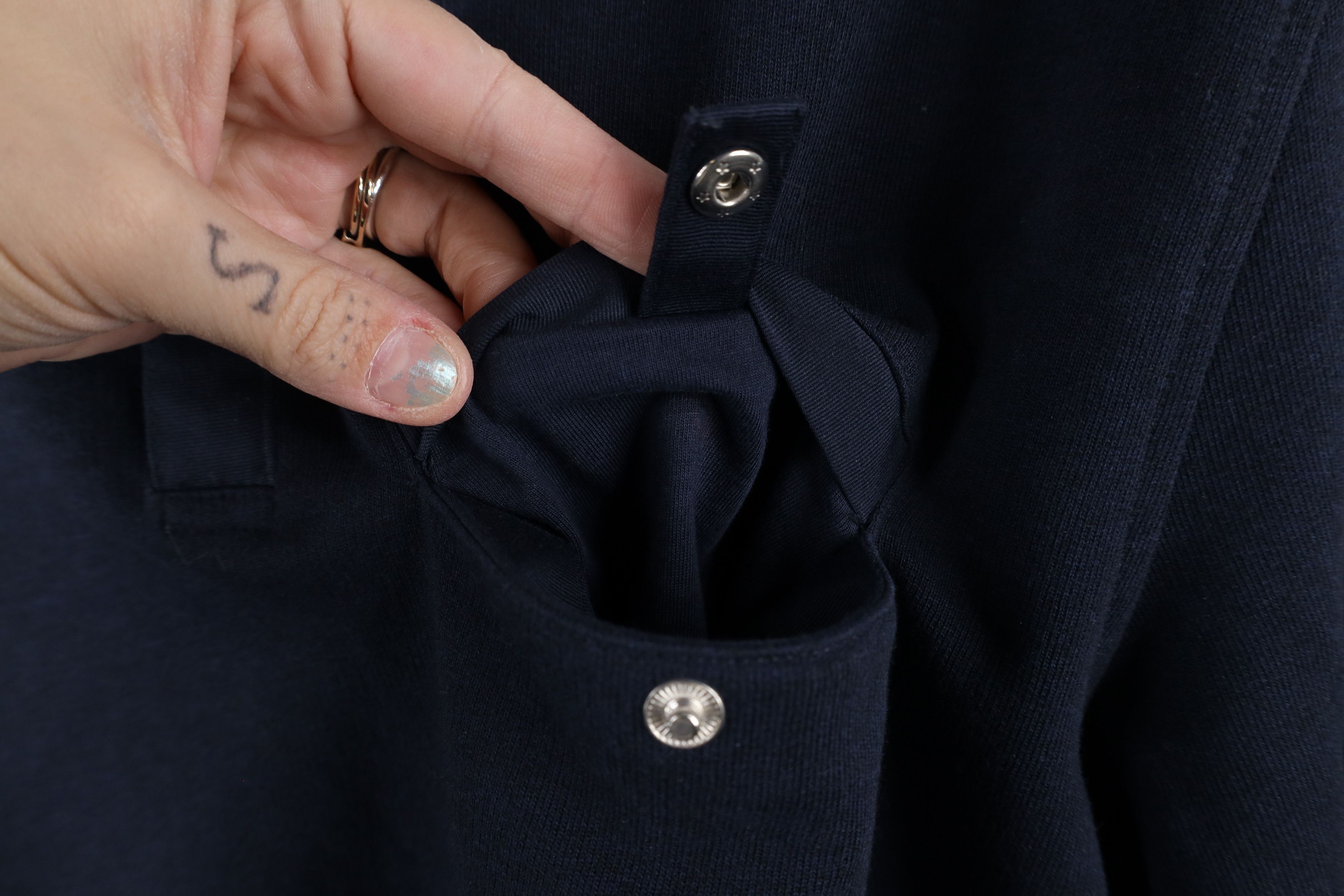 UNTUCKit × Vintage Untuckit Blank Snap Button Fleece Pullover Sweater Navy Blue Size US L / EU 52-54 / 3 - 4 Thumbnail