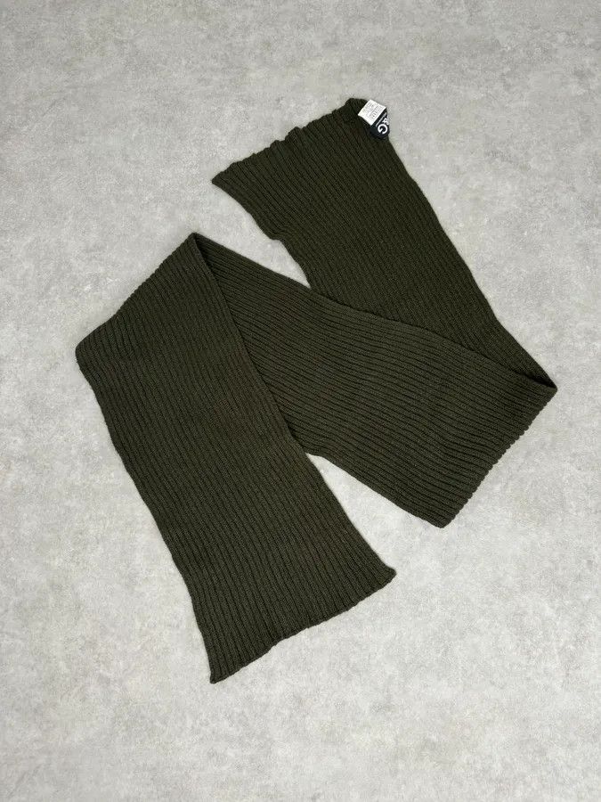 Dolce & Gabbana AW2003 Dolce & Gabbana Khaki Wool Ribbed Knit Scarf Size ONE SIZE - 3 Thumbnail