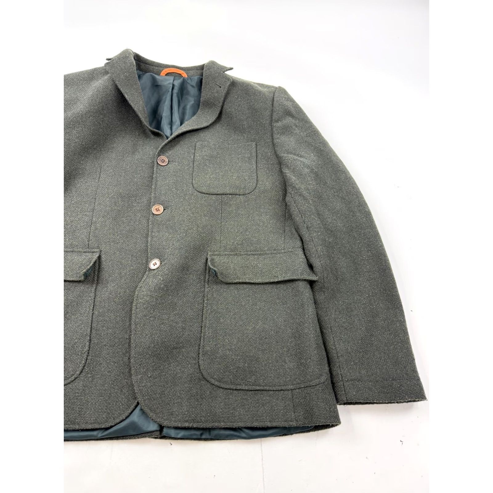 Vintage AFIELD Mens Gray Wool-Blend Tweed 3-Button Single-Breasted Sport Coat Jacket M Size US M / EU 48-50 / 2 - 3 Thumbnail