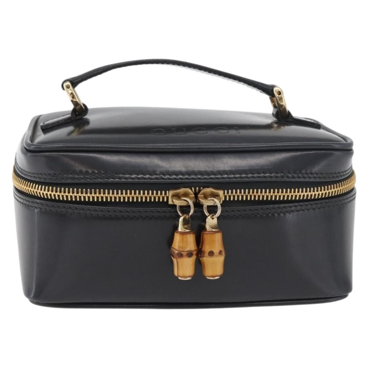 Gucci Gucci Bamboo Patent Leather Vanity Handbag Gray Size ONE SIZE - 1 Thumbnail