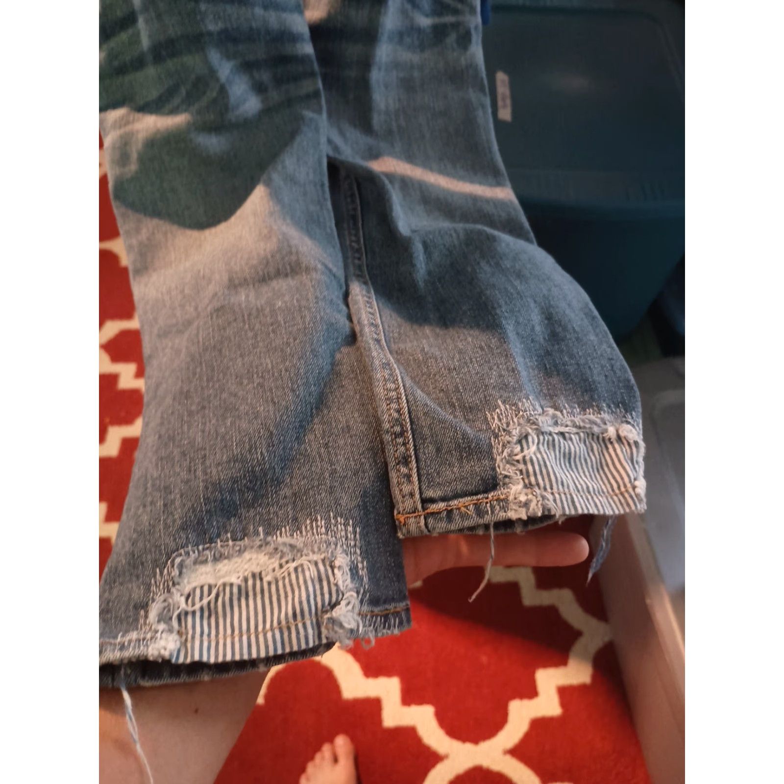 Rag & Bone VINTAGE rag & bone Jeans Women 27 Blue USA Tomboy Patches Bootcut Included Signs of Wear Size 27" / US 4 / IT 40 - 5 Thumbnail