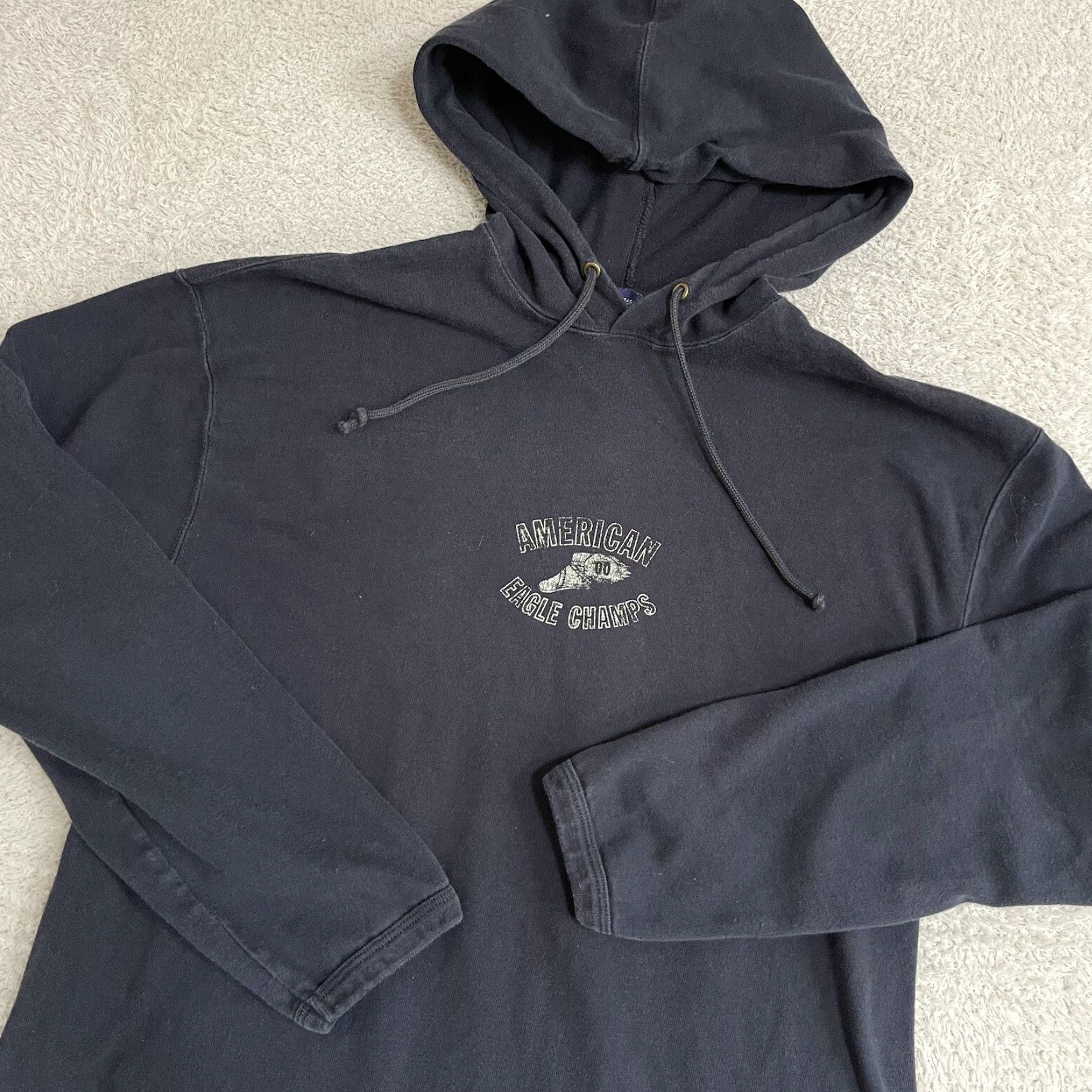 American Eagle Outfitters VINTAGE American Eagle Hoodie Sweatshirt Mens M Blue 90s Lightweight Graphic Print Pullover Size US M / EU 48-50 / 2 - 2 Thumbnail