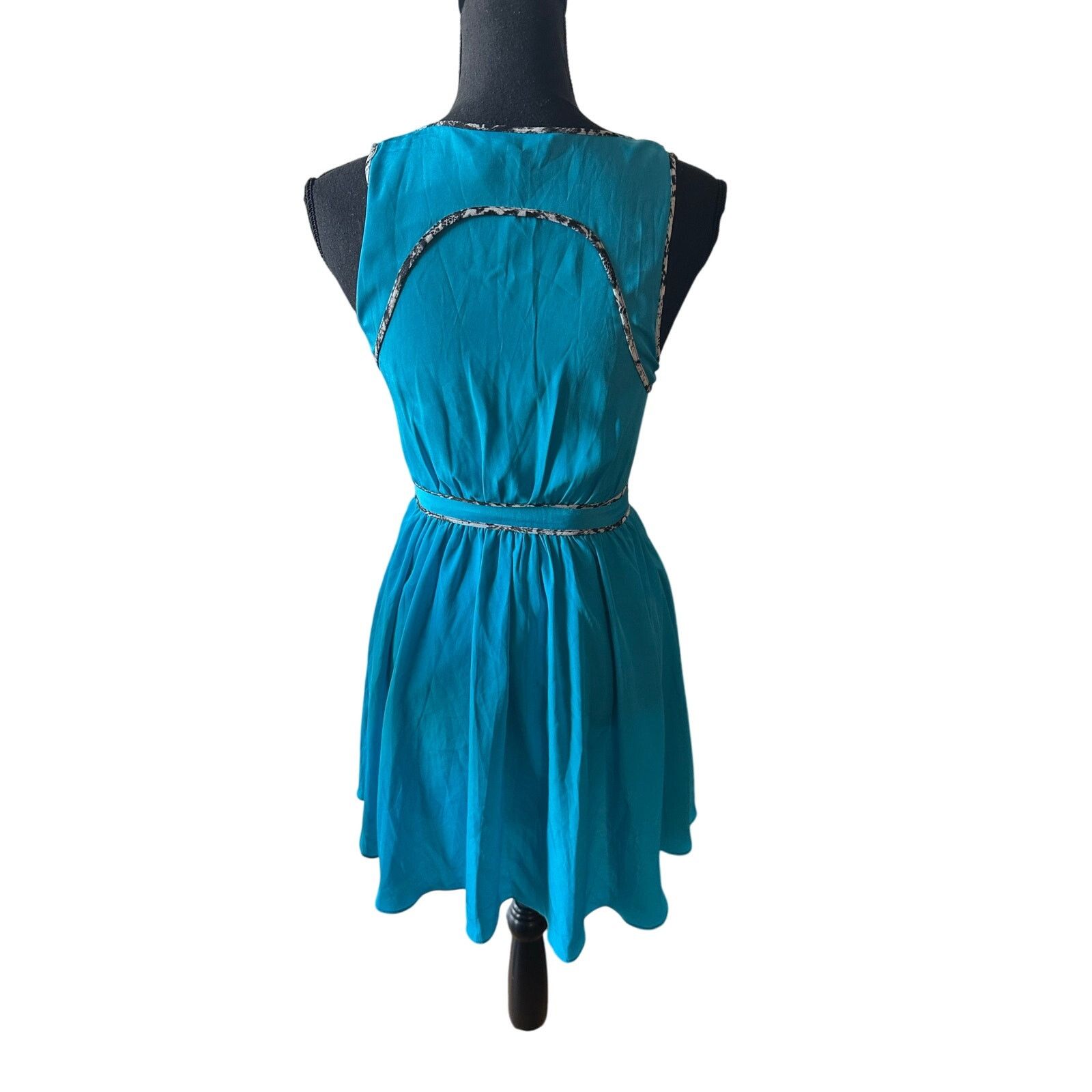 Armani Exchange Armani Exchange Teal Reversible Mini Dress Keyhole Trim Size XS / US 0-2 / IT 36-38 - 6 Thumbnail