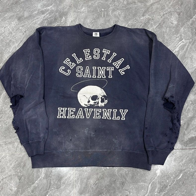 Saint Michael Deep blue washing destroys the round neck sw