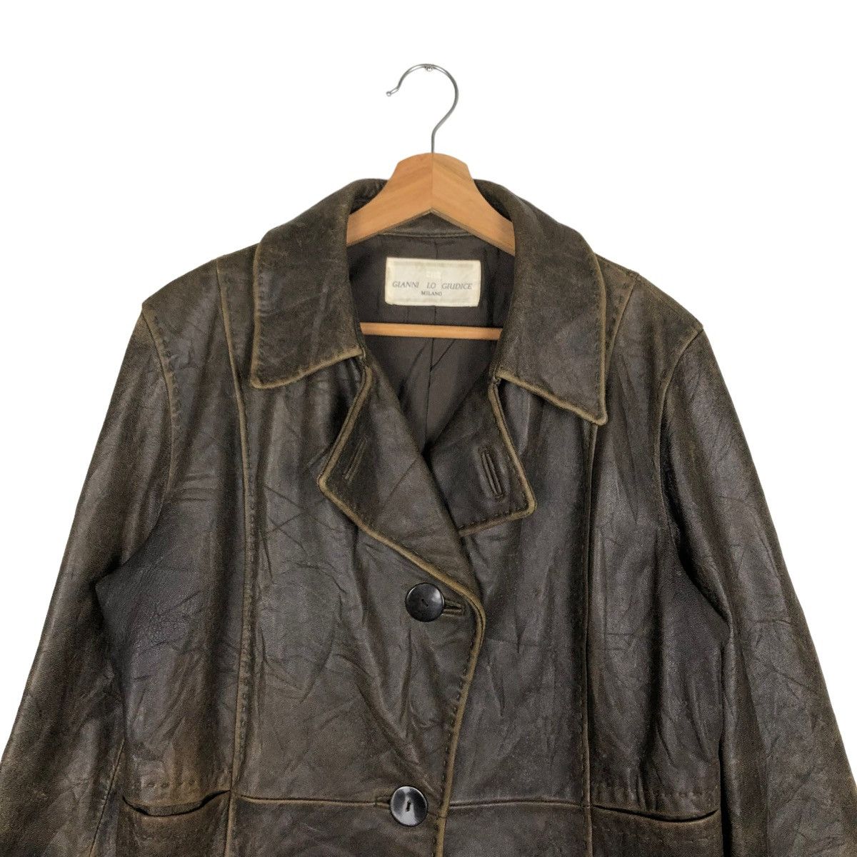 Genuine Leather 🔥90s Vintage Genuine Leather Jacket Gianni Lo GuidiceMilano Size US M / EU 48-50 / 2 - 2 Thumbnail
