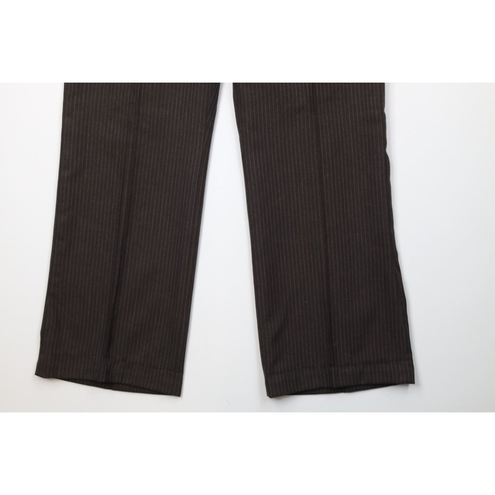 Vintage Vintage 70s 3 Piece Wool Pinstriped Suit Bell Bottoms Size 44L - 12 Thumbnail