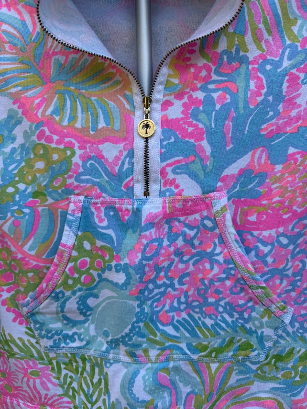 Lilly Pulitzer Lilly Pulitzer Skipper Popover Jacket Top Lovers Coral Size XXS / US 00 / IT 34 - 4 Thumbnail