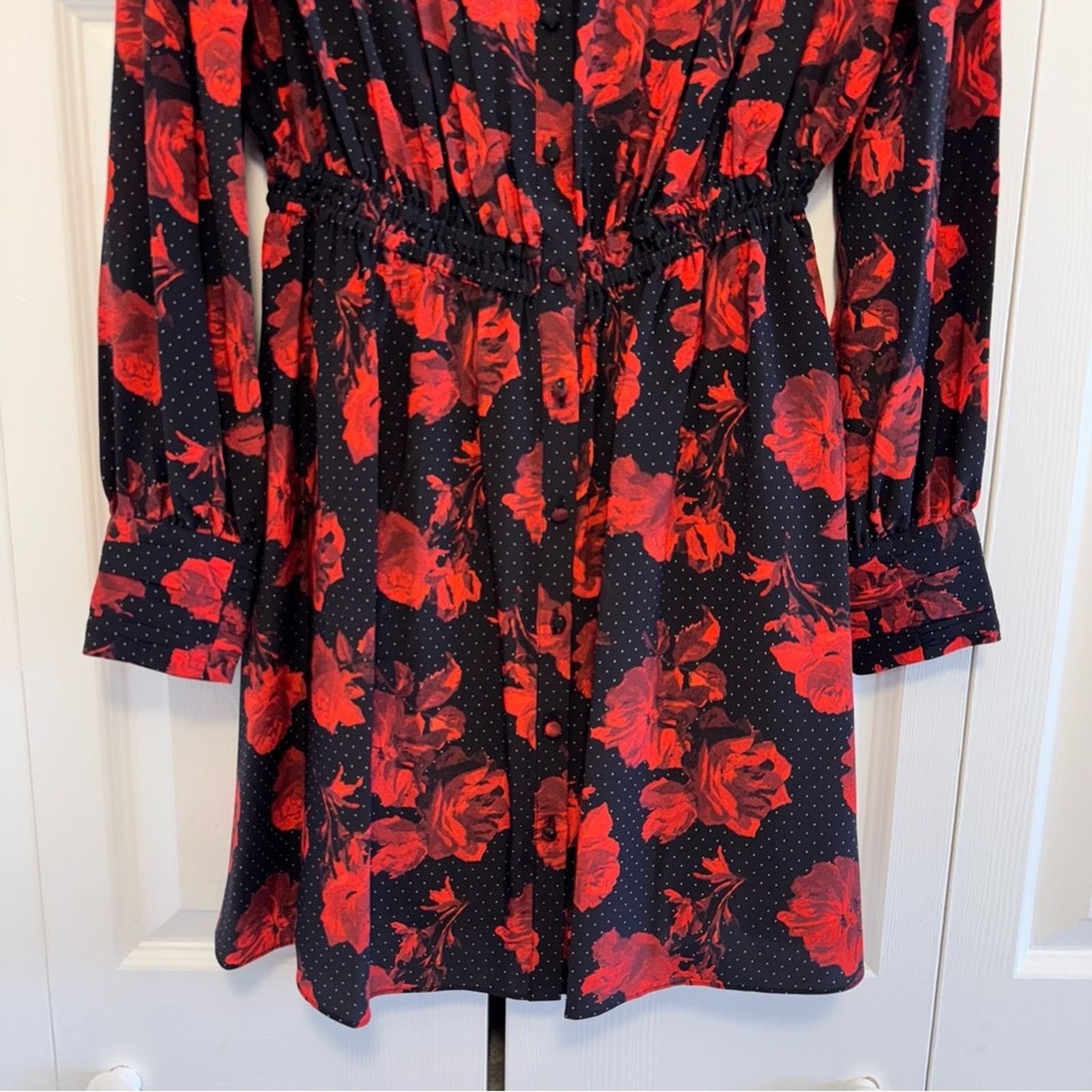 The Kooples NWT! The Kooples Red and Black Long Sleeve Dress, Size 2 Size M / US 6-8 / IT 42-44 - 9 Thumbnail