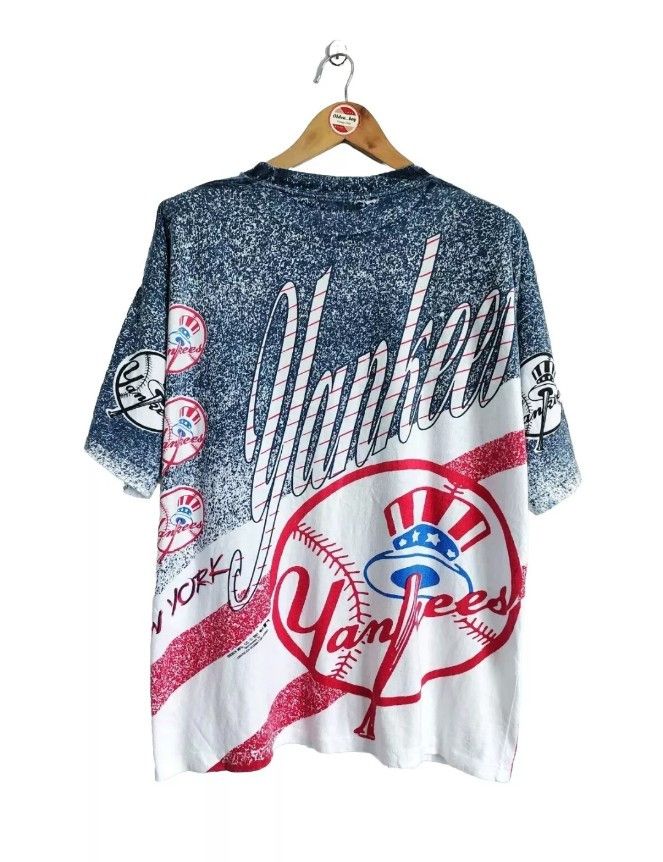 Rare Vintage New York Yankees All over print 1991 T-Shirt