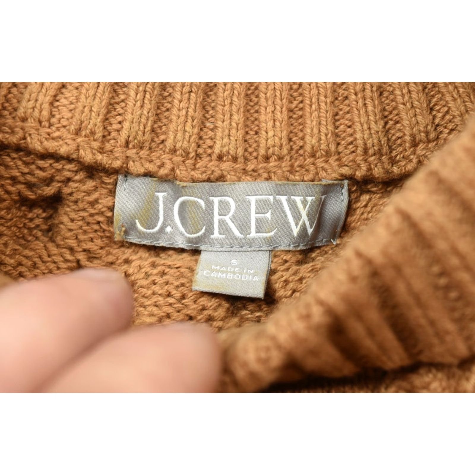 J.Crew J.Crew Cableknit Sweater Brown Cotton Long Sleeve Pullover Relaxed Womens Small S Crew Neck Casual Knit Pullover Winter Fall Spring Womens Size S / US 4 / IT 40 - 6 Thumbnail
