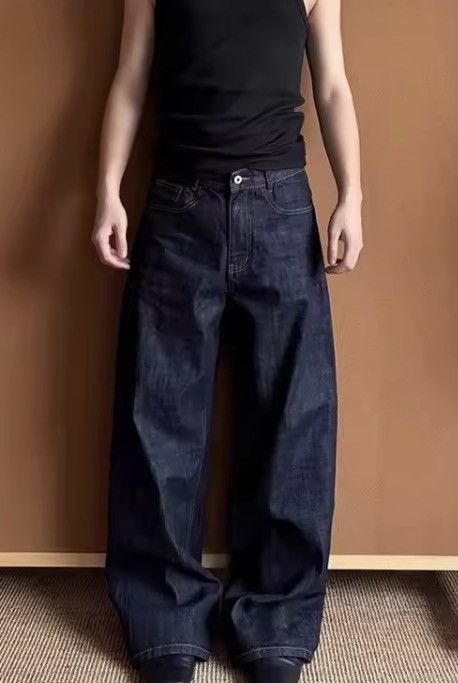 Japanese Brand Wide Leg Raw Denim Jeans, Loose Jeans Size US 27 - 4 Thumbnail