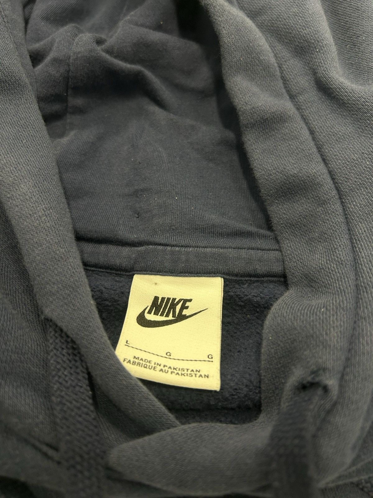 Nike Navy Nike hoodie with white swoosh Size US L / EU 52-54 / 3 - 4 Thumbnail