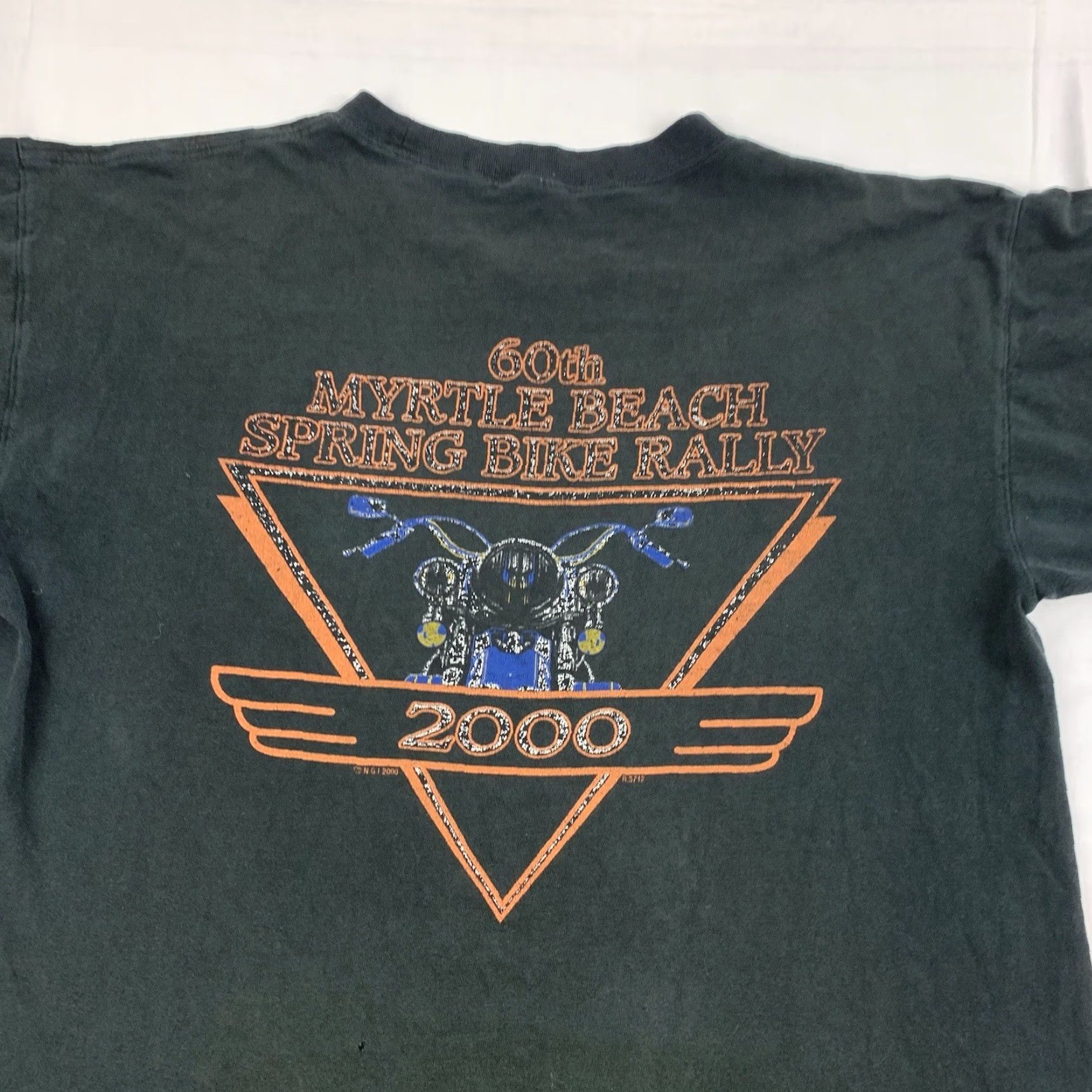 Thrasher VINTAGE Myrtle Beach Spring Bike Rally T Shirt Adult Large Black 2000 Thrashed Size US L / EU 52-54 / 3 - 2 Thumbnail