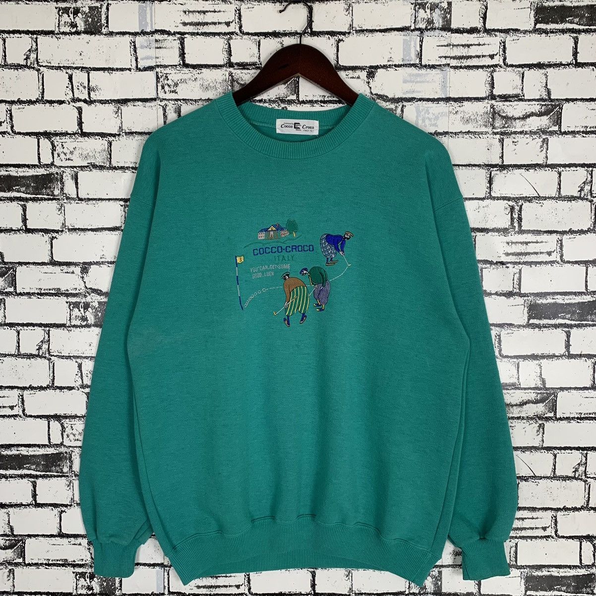 Vintage 90s Cocco Croco Designer Embroidered Sweatshirt