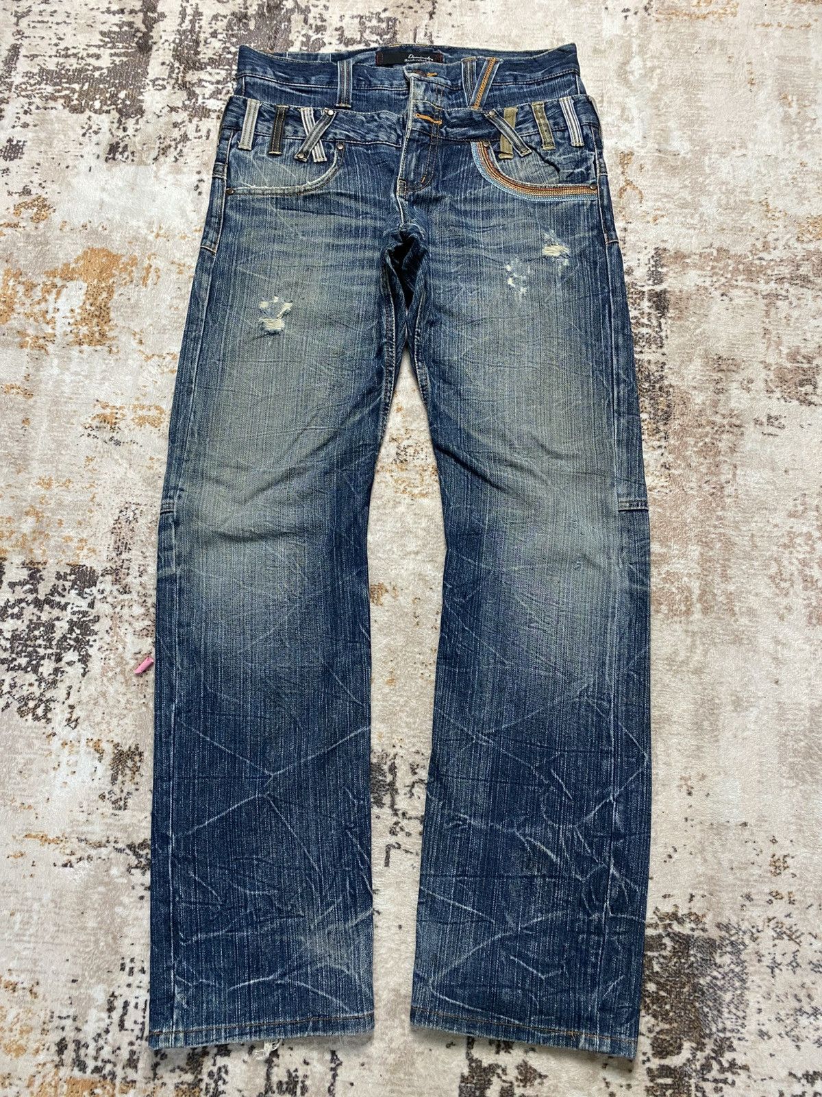 If Six Was Nine 💥Rare Double Waist Handcraft Jeans💥 Size US 31 - 2 Thumbnail