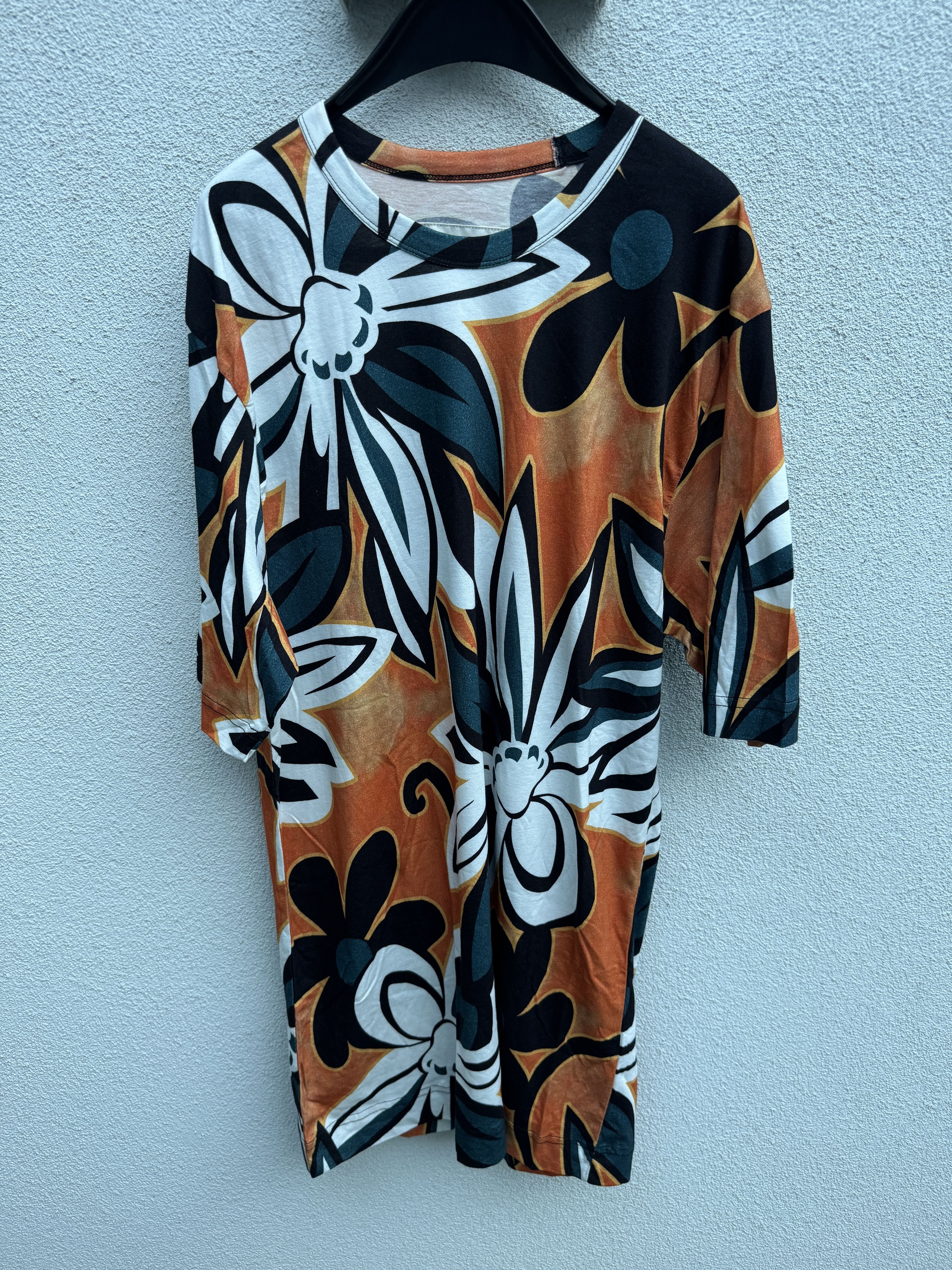 Dries Van Noten Dries Van Noten x Len Lye Orange White Floral Print Tshirt Size US XL / EU 56 / 4 - 1 Thumbnail
