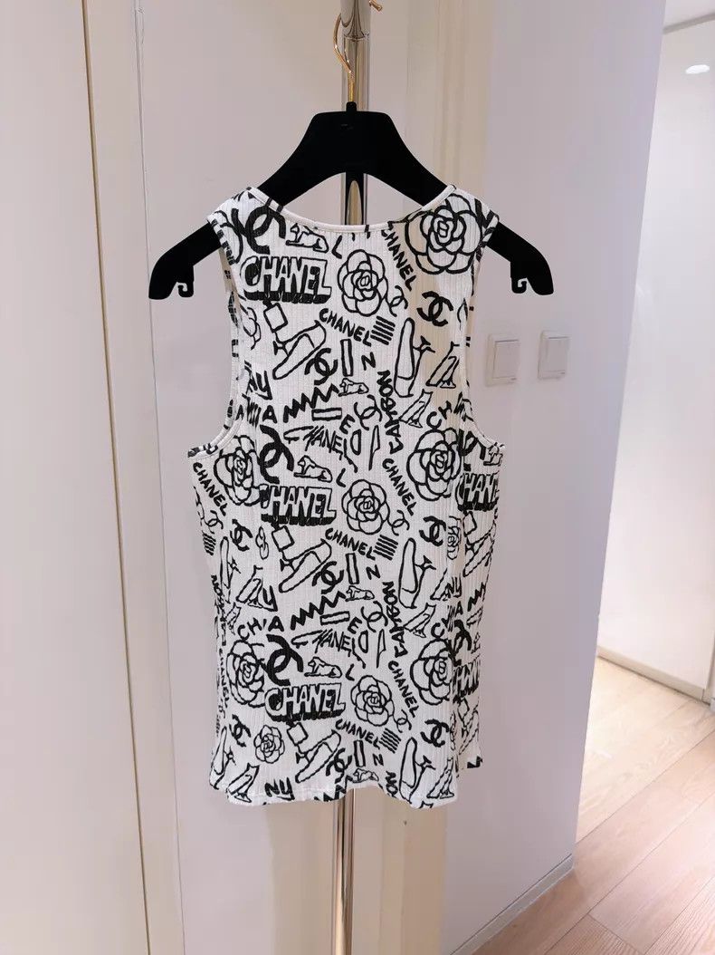Chanel Chanel Egyptian series black and white logo camelia graffi Size S / US 4 / IT 40 - 2 Thumbnail