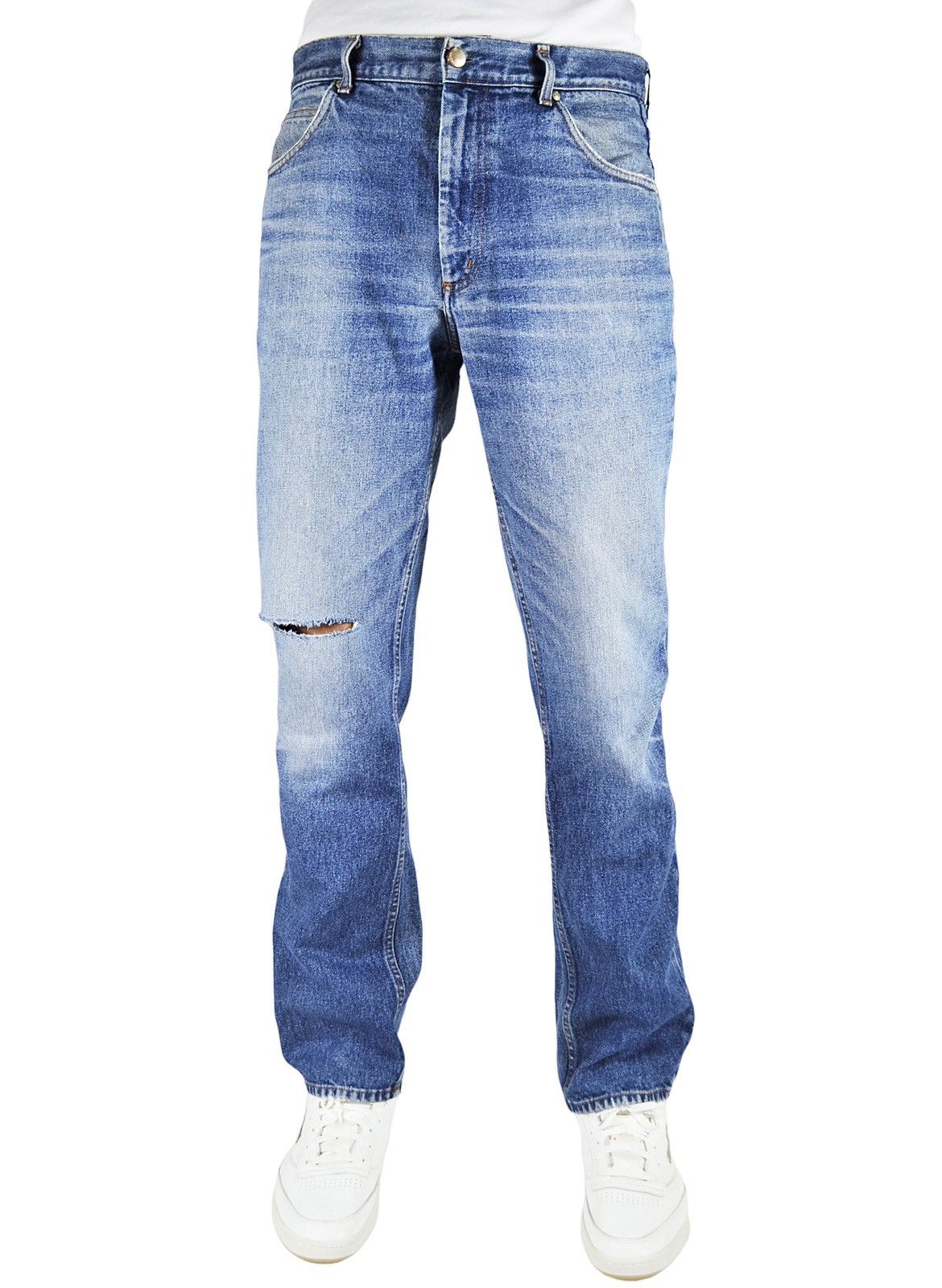 Valentino 90s Vintage Valentino Straight Distressed Blue Jeans Denim Size US 36 / EU 52 - 1 Thumbnail