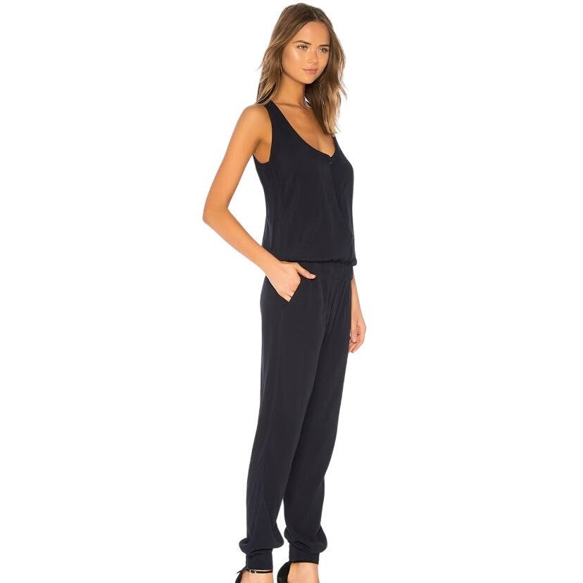 MONROW Monrow Neptune Crepe Jumpsuit Size 26" / US 2 / IT 38 - 2 Thumbnail