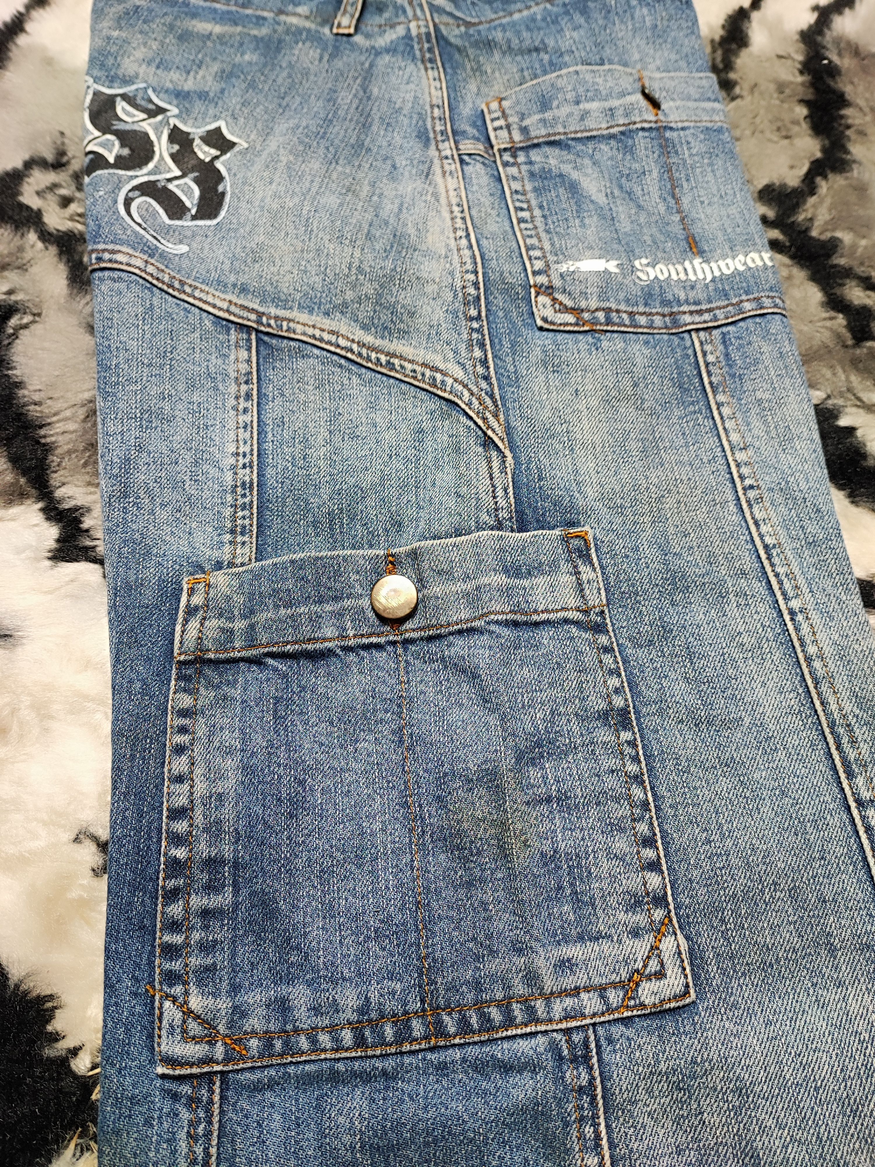 Japanese Brand Skull Denim Bakers Pants Cargo Size US 32 / EU 48 - 18 Thumbnail