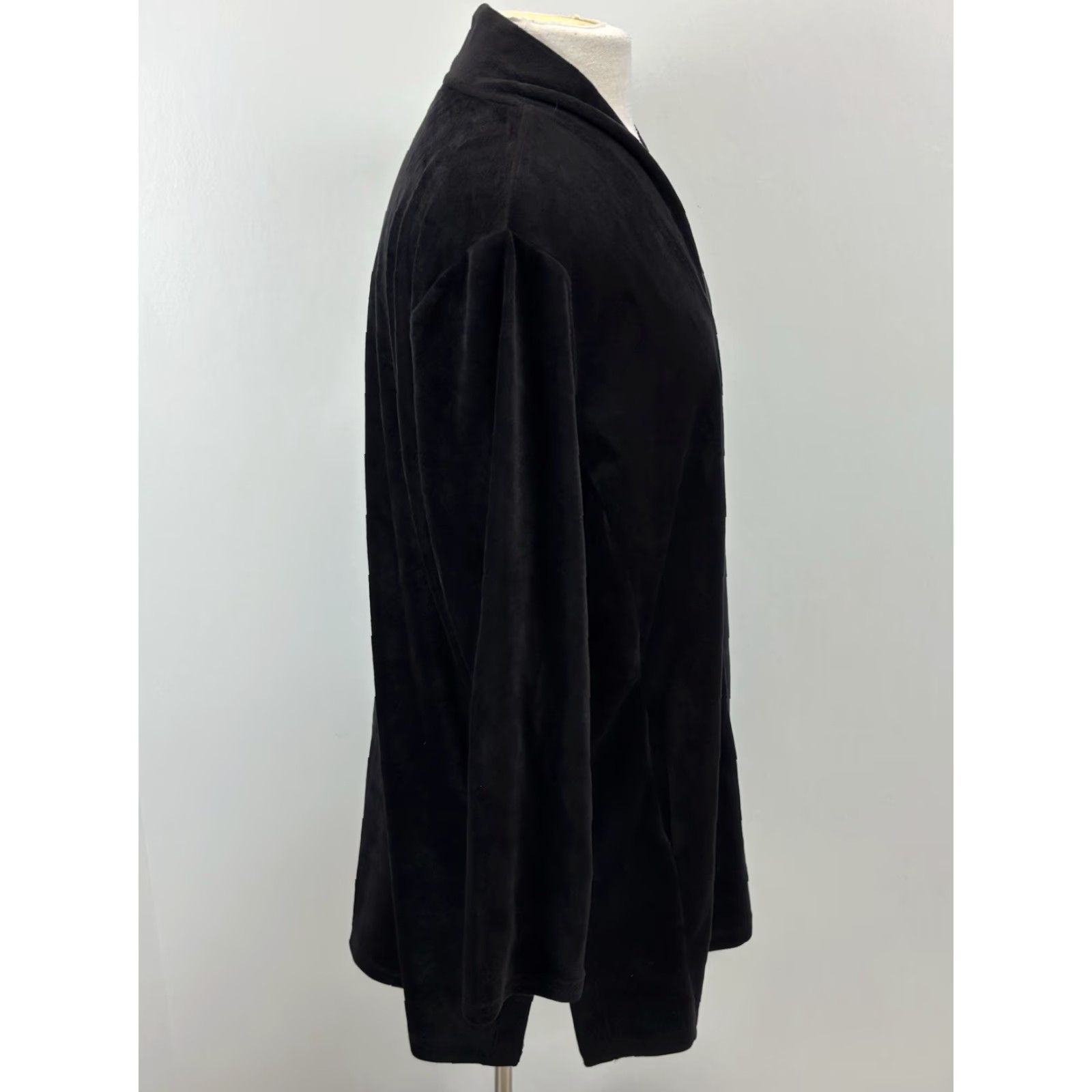 Talbots Talbots Velour Cardigan Jacket Women’s 2X Plus Black Open Front Casual Sweater Size XXL / US 16-18 / IT 52-54 - 4 Thumbnail