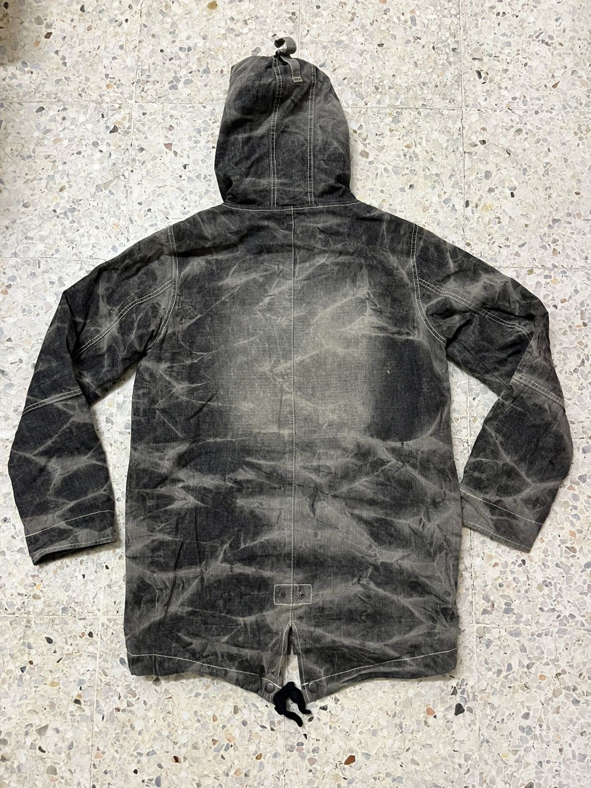 Japanese Brand Black Distress denim hoodie Allix design six pocket jacket Size US L / EU 52-54 / 3 - 2 Thumbnail
