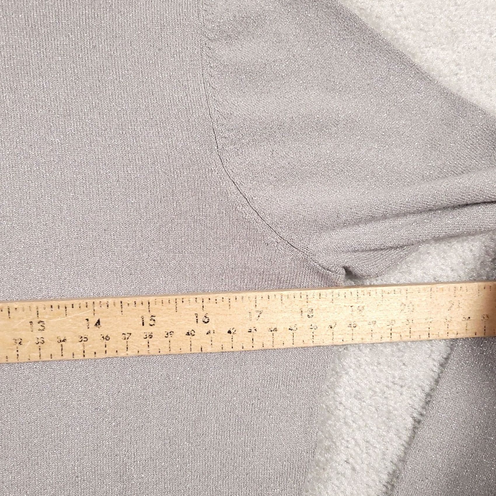 Worthington VINTAGE Worthington Gray Turtleneck Ribbed Metallic Sweater Women's Medium Knit Fitted Size M / US 6-8 / IT 42-44 - 6 Thumbnail