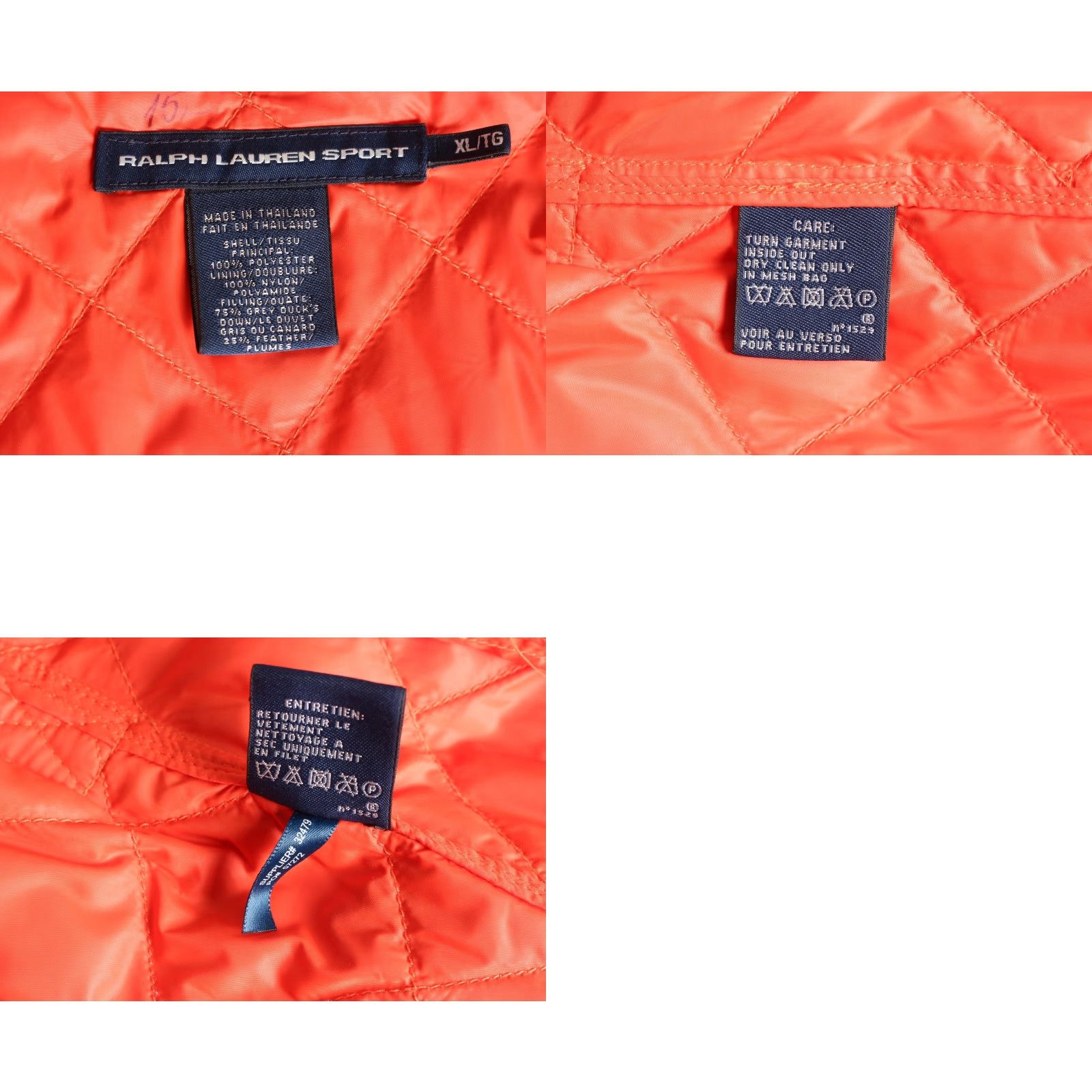 Polo Ralph Lauren VINTAGE Ralph Lauren Sport Quilted Gilet Vest Jacket Bodywarmer Women XL Quilted Down Insulated Zip Jacket Orange Waistcoat XL Women Size XL / US 12-14 / IT 48-50 - 8 Thumbnail