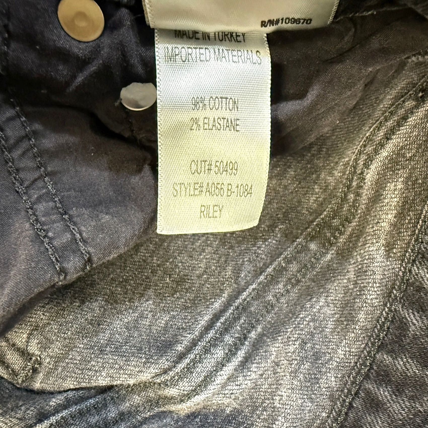 Agolde AGOLDE Jeans Riley 26 High Rise Straight Raw hem Denim Button Fly Black 90s Womens Jeans Size 26" / US 2 / IT 38 - 6 Thumbnail