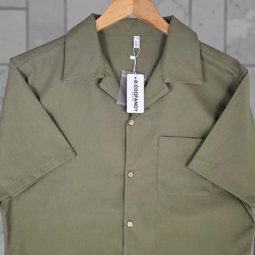 Vintage Coofandy Shirt Mens L Green NEW Size Linen Blend Camp Army Size US L / EU 52-54 / 3 - 1 Thumbnail