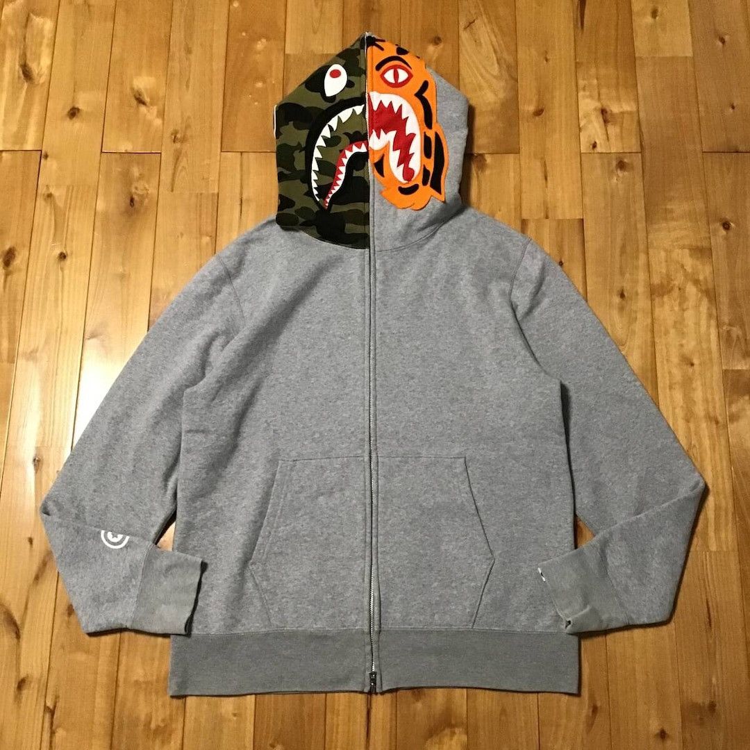 Bape × Neighborhood BAPE X NBHD TRIAL CAMO TWO FACE HALF ZIP