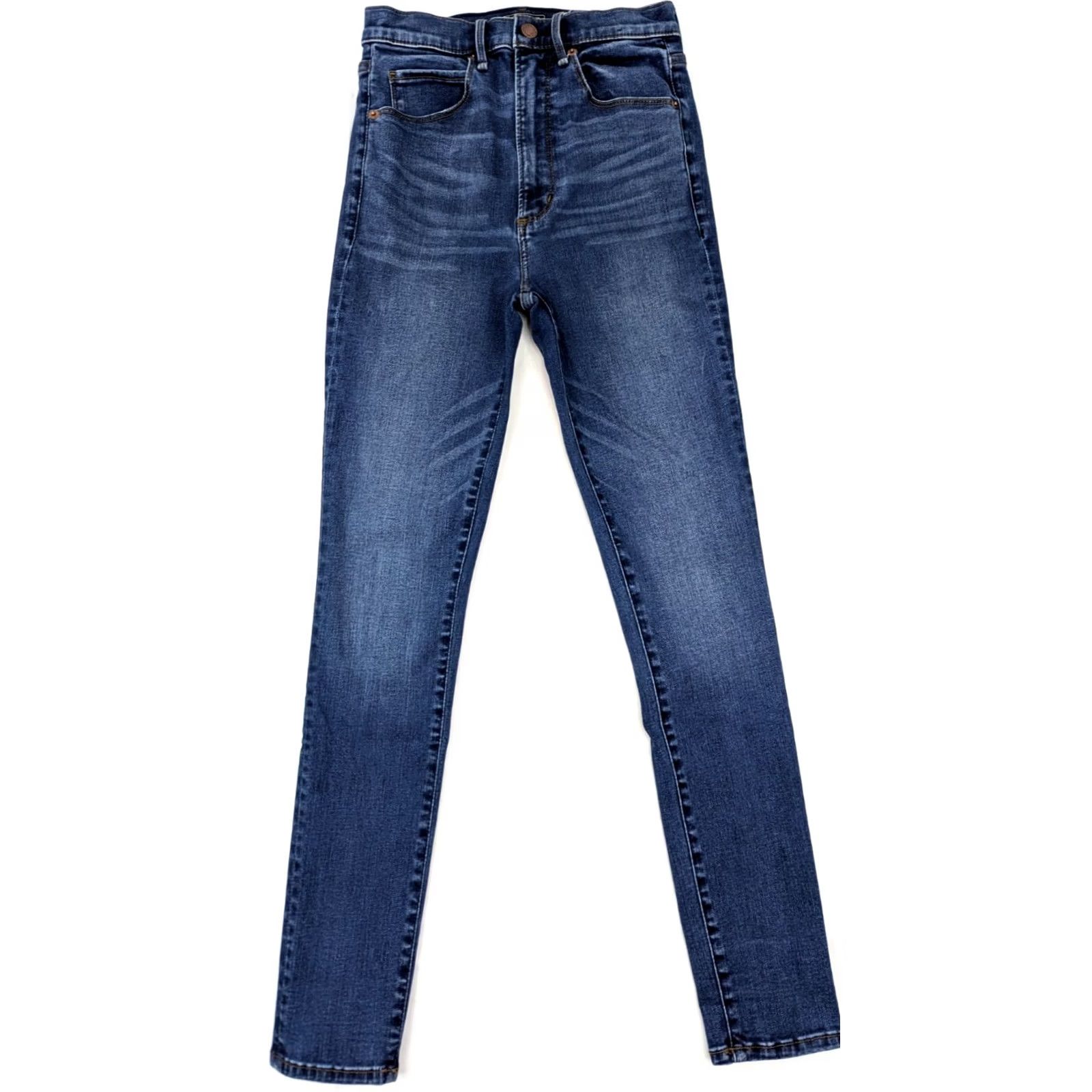 Abercrombie & Fitch Abercrombie & Fitch Jeans Women 26 Skinny Denim 5-Pocket Zipper Button Distressed Blue Mid Rise Modern Regular Fit 26x30 Vintage No Size 26" / US 2 / IT 38 - 2 Thumbnail