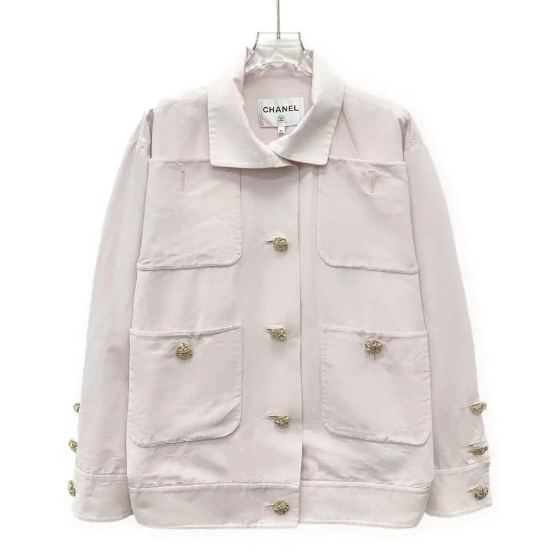 Chanel Chanel Pink Cotton Women's Jacket 0089 Size XXS / US 00 / IT 34 - 1 Thumbnail