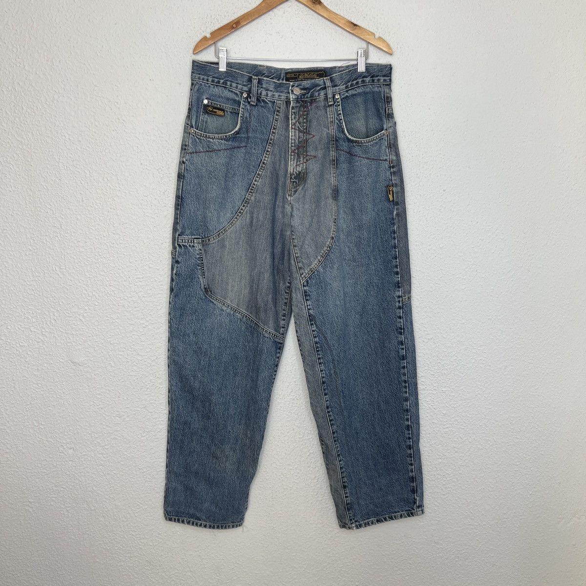 Fubu × JNCO × Southpole Vintage Sancezz Baggy Hip Hop Pants Trousers Patchwork Denim Size US 34 / EU 50 - 1 Thumbnail