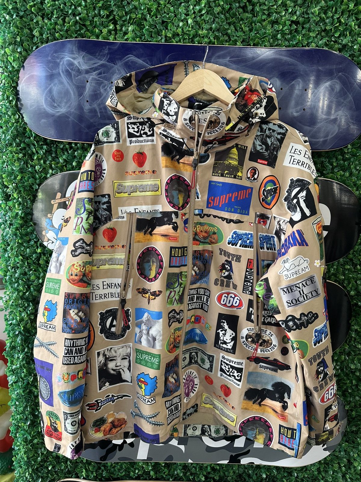 Supreme Supreme Gore-Tex Stickers Shell Jacket “Tan” | Grailed