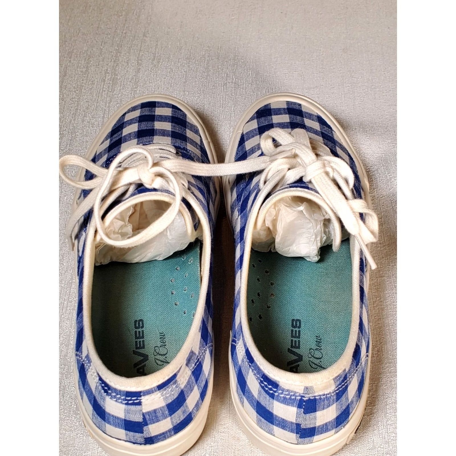 SeaVees SeaVees for J. Crew 06/64 Legend Sneaker in Blue Gingham Check Boat Shoe Women's US 8 Hidden Backwards? Size US 8 / IT 38 - 7 Thumbnail