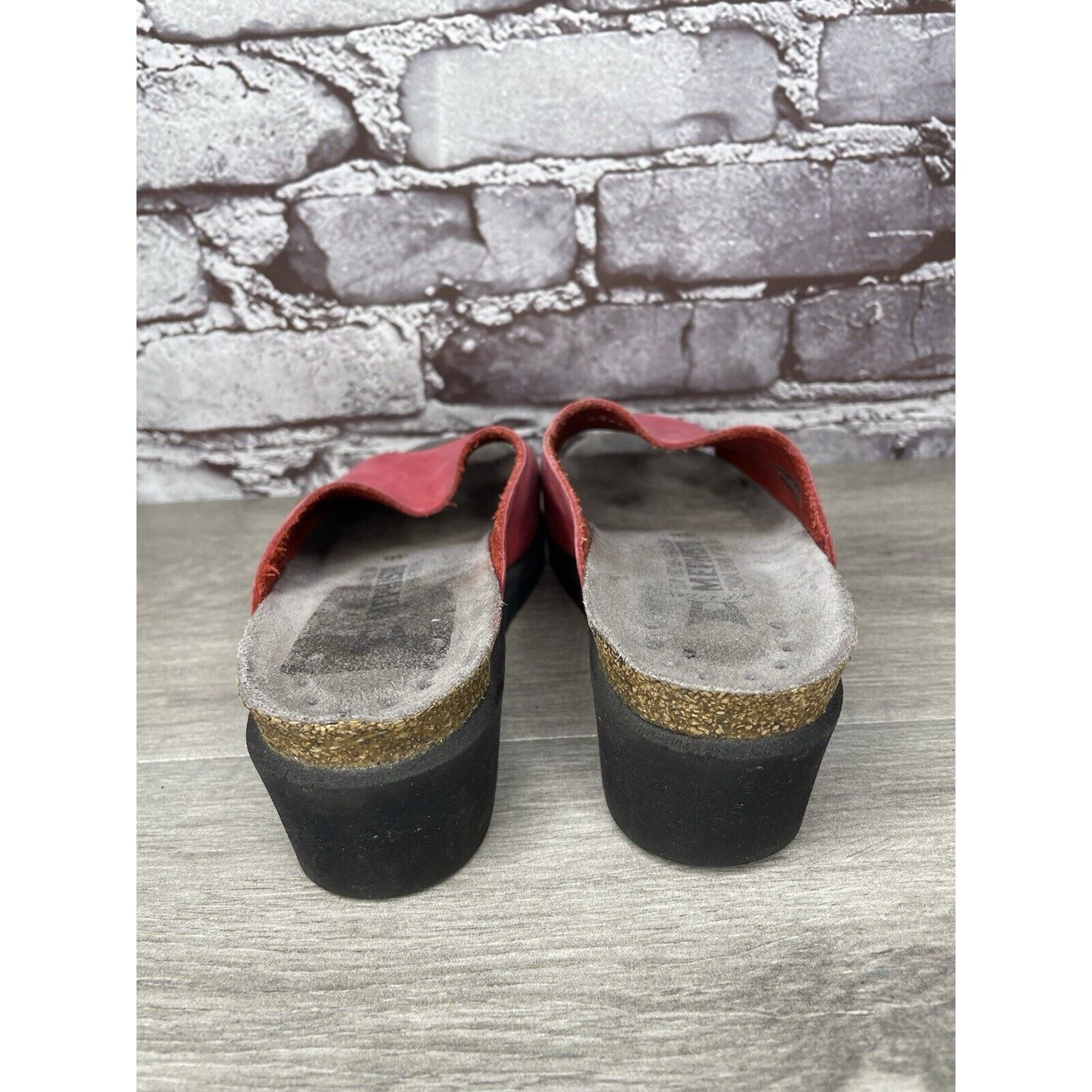 Mephisto Mephisto Lisane Pink Nubuck Leather Slide Cork Wedge Sandals Size US 6 / IT 36 - 24 Thumbnail