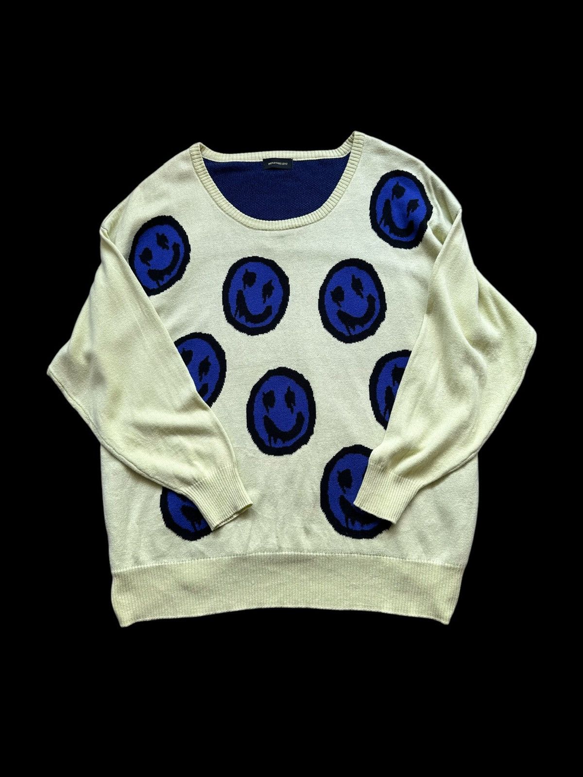 Hysteric Glamour 00's World Wide Love scary smiley knitted sweater Size US L / EU 52-54 / 3 - 3 Thumbnail