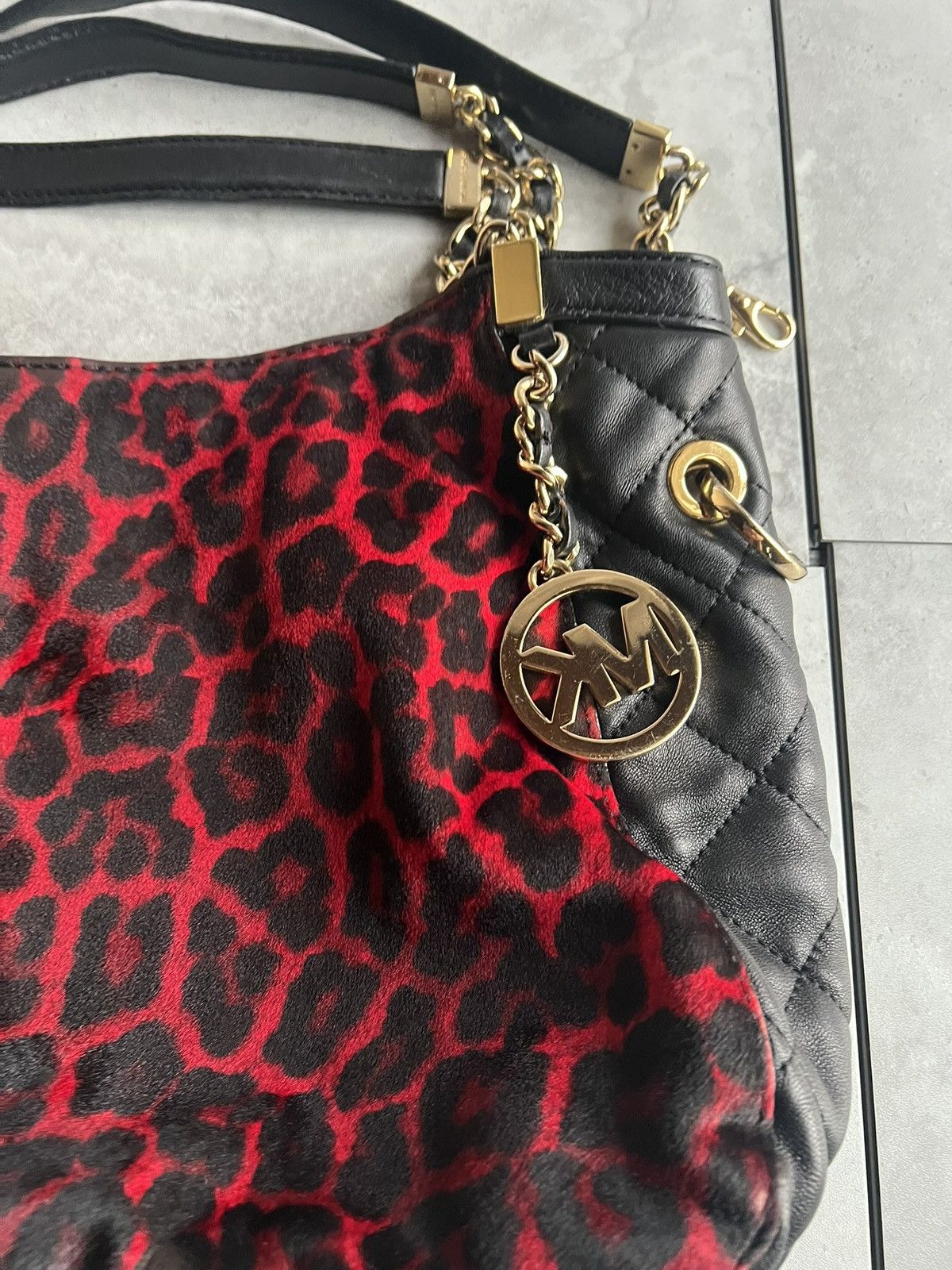 Michael Kors Michael Kors Leopard Print Calf Hair Leather Handbag Size ONE SIZE - 2 Thumbnail