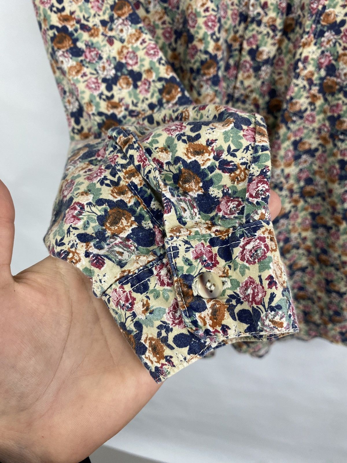 Designer 🇫🇷 Vintage 80s NAF NAF Paris Floral Shirt Made In France Rare Size M / US 6-8 / IT 42-44 - 7 Thumbnail